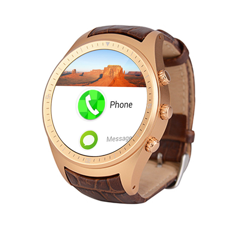 1 4 inch Round Android Smart Watch K18 Android 4 4 sport men wristwatch SIM Card