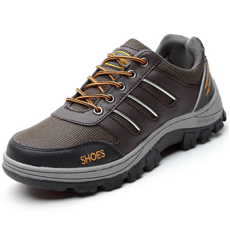 large size men steel toe cap work safety shoes casual breathable outdoor hiking tooling boots puncture proof protection footwear