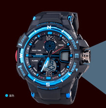 Hombres calientes de la venta de deportes de moda impermeable doble movimiento multifuncional estudiante electrónico de pulsera de montañismo