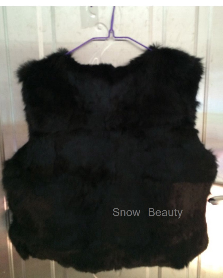 women rabbit fur vest short (39)