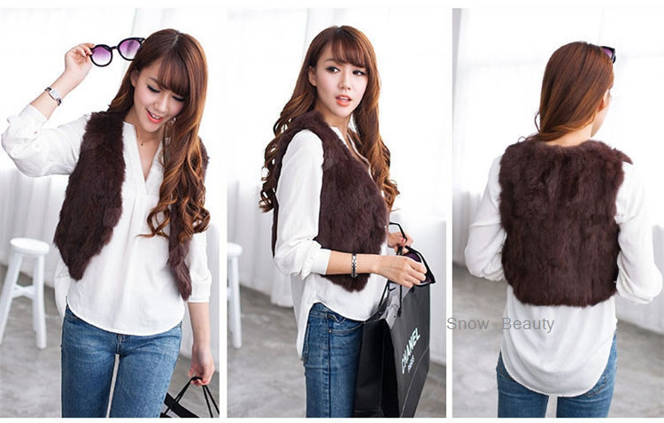 women rabbit fur vest short (22)