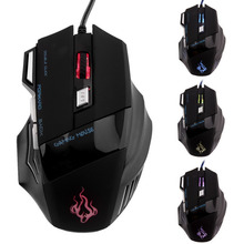 New 5500 DPI 7 Buttons LED USB Optical Wired Gaming Mouse For Pro Gamer