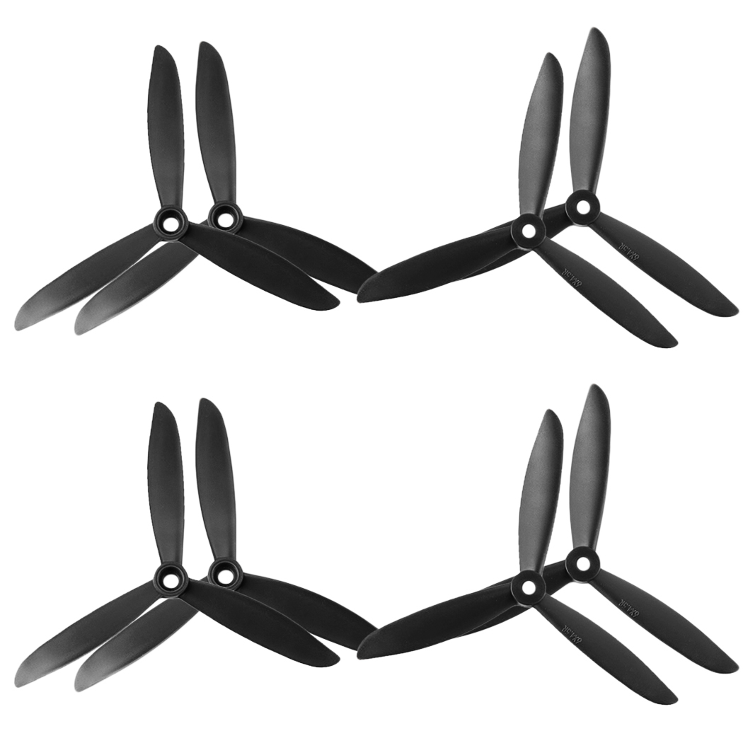 4 Pair 3-Blade 6045 Propeller Props CW/CCW For 250MM Quadcopter Multi-Copter Black 66