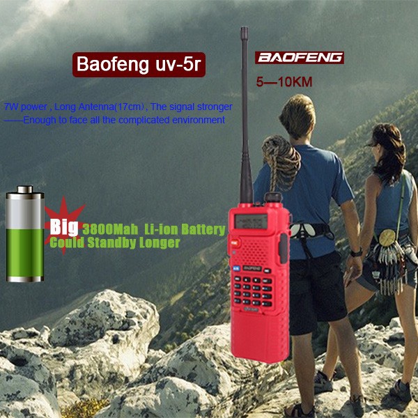 2 pcs Baofeng UV 5R Portable Dual band VHF UHF two way radio 136-174400-520 ham cb radio baofeng uv-5r for pair Walkie Talkie (5)