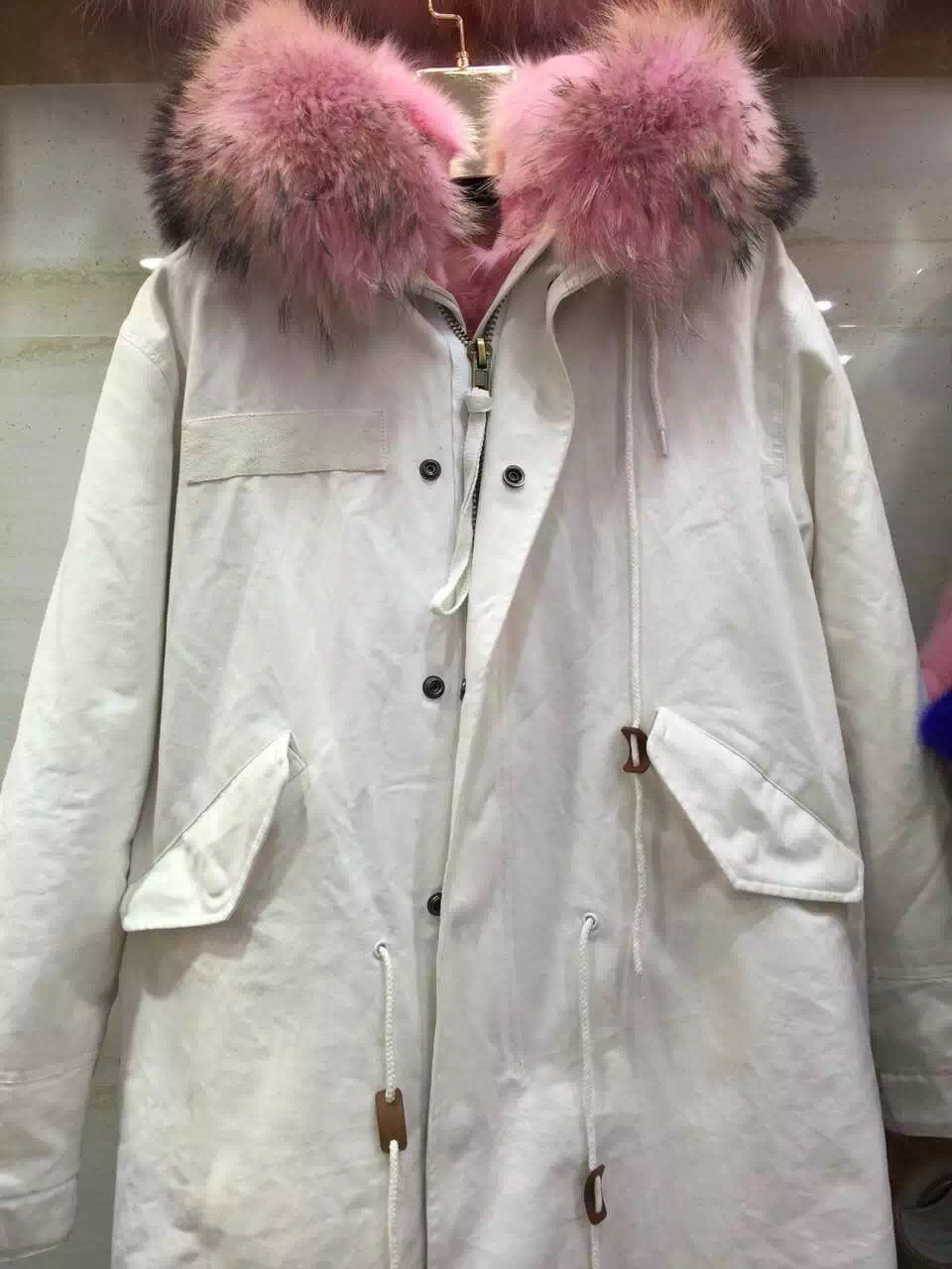 2015 fashion ladies real fur coat women winter warm genuine fox fur coat with big raccoon fur collar