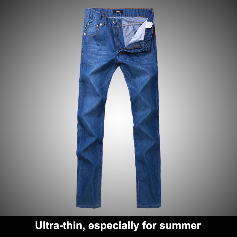 Купить мужчины денима джинсы Мужские брюки slim fit джинсы на лето ...