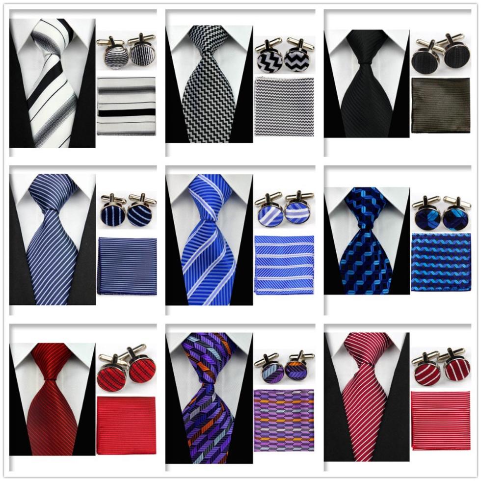 UN7 Men Classic Smooth Purple White Red Blue Ties Adult Formal Party Evening Necktie Sets Match