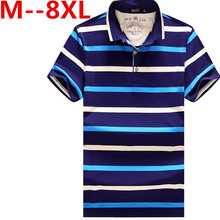 plus size 8XL 6XL 5XL 4XL men polo shirt brands short sleeved cotton striped polo men 2016 casual quick dry polos for man