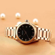 GUOU durable stainless steel watch strap watch ancient European minimalist fashion ladies watch with calendar watc giving gifts.