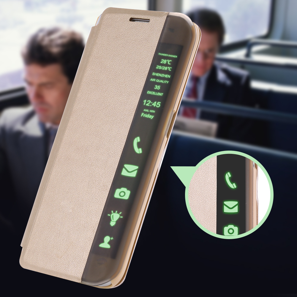 High Quality S6 Edge Cases PU Leather Smart Touch TPU Case For Samsung Galaxy S6 Edge