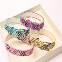 Pet dog collar Plaid lines look gorgeous collar pet collar