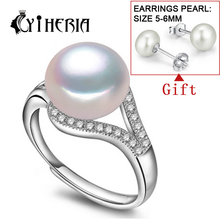 CYTHERIA 100% real freshwater pearl ring for women 925 sterling silver adjustable ring with AAAA natural pearl jewelry