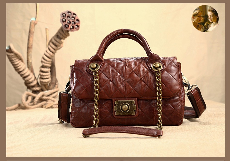 Cobbler Legend Vintage Oil Wax Genuine Leather Women's Messenger Bag