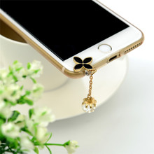 Luxury Crystal Mobile Phone Accessories 3.5 MM Universal Dustproof Earphone Jack Anti Dust Plug Cap For iPhone Samsung Sony HTC