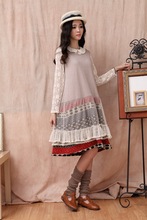 crochet tunic casual sweater autumn hippie boho harajuku roupas feminina ropa mujer robe longue femme artka fall patchwork dress