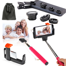 For LG Nexus 5/For LG G3/G3 MINIG2/S2 MINI/G1 Self-portrait Wire Selfie Monopod Stick With Mirror/Holder+Awesome Smartphone Lens