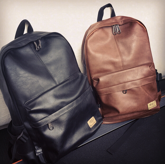 2016 Designer Men Backpacks Pu Leather Rucksack School Bag For Teenagers Black Women Backpack ...