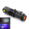 Mini UV Torch Zoomable LED UV Flashlight Violet Light 600LM Adjustable Focus 3 Modes Light Lamp