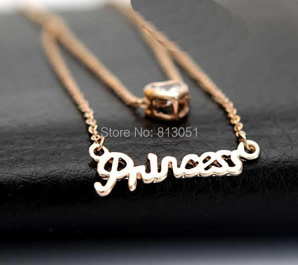 Free shipping!!!Zinc Alloy Jewelry Necklace,New, with iron chain, with 5cm extender chain, Letter, rose gold color plated