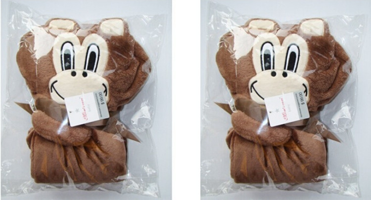 85120cm Baby Blankets Newborn Boys Girls Swaddle Wrap Portable Car Air Conditioning Rabbit Dog Monkey Quilt Ear Hat Cap (10)
