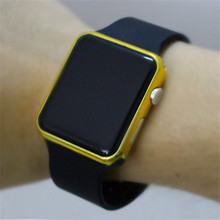 Hot New Square Mirror Face Silicone Band Digital Watch Red LED Watches Quartz Wrist Watch Sport