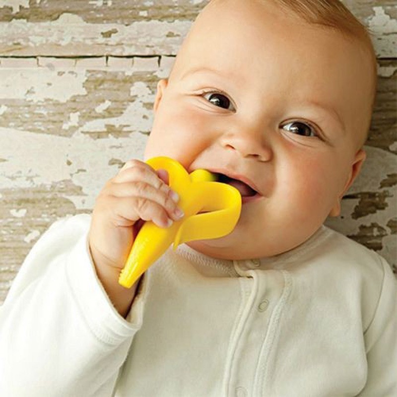 Silicon Banana Bendable Baby Teether Training Toothbrush Safe Babies Toddler Infant Teething Ring Toothbrush 0-12M High quality (1)