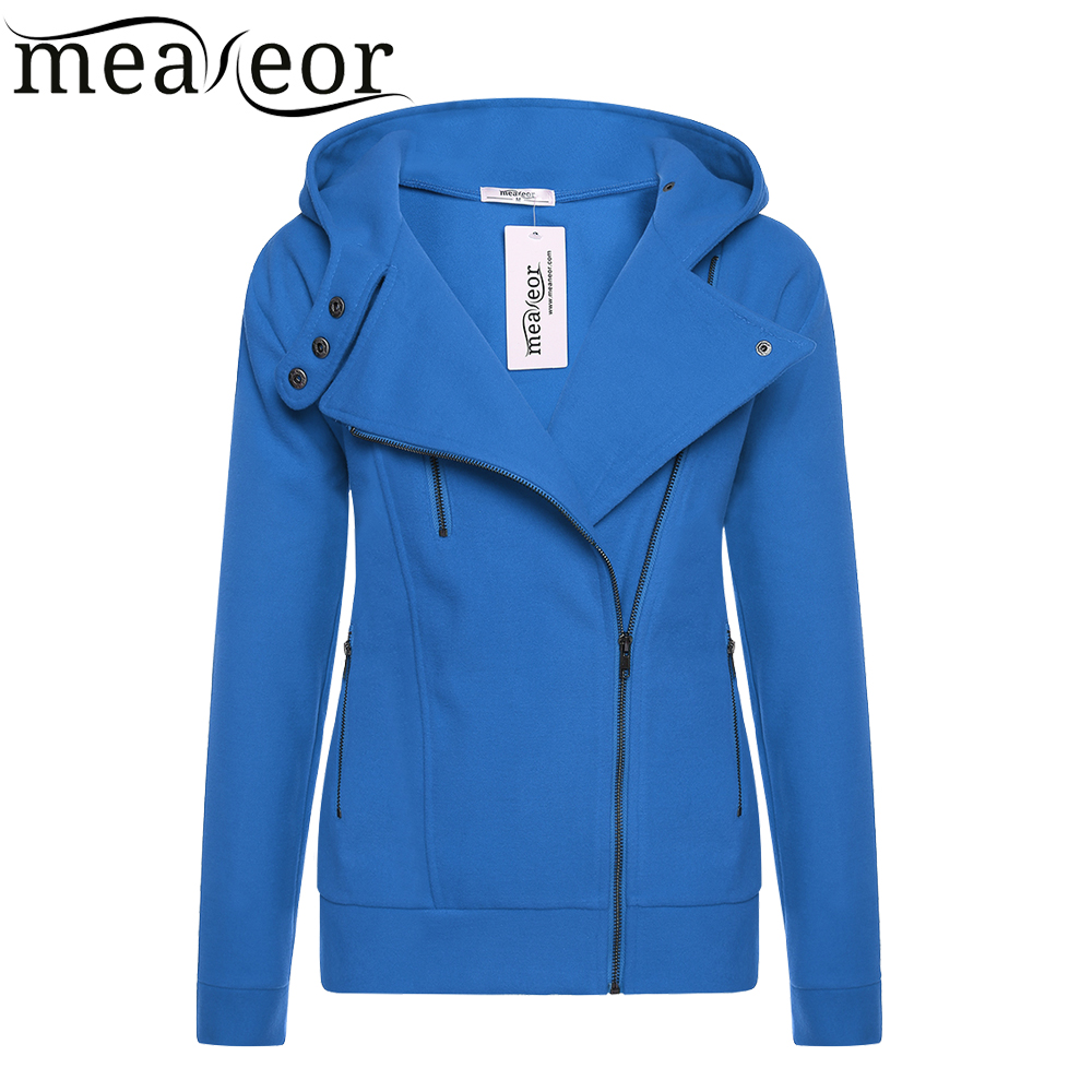 Meaneor Brand 2015-2016 woolen winter coat Women Fashion Hooded Zipper Wool Blend Warm Casual Solid Coat