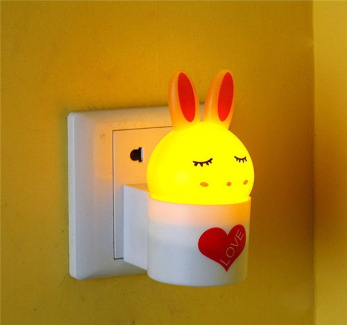 Mini Lovely rabbit wireless remote control sensing night light Perfect for infant children sleeping popular in 20152