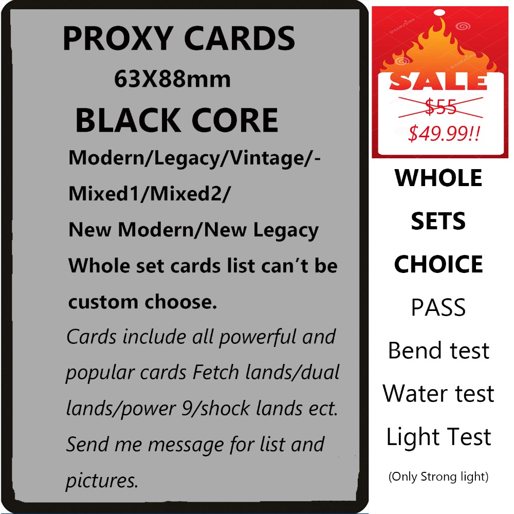 New Arrival HIGH Quality 56PCS/LOT Black Core Magical proxy mtg card,MIXED SET 1 & 2 gathering, MTG Lion Board Games