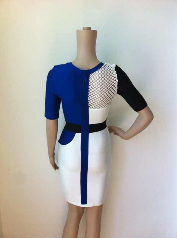 YiLove-Hollow-Out-2014-New-Fashion-Blue-And-White-Short-Sleeve-Bodycon-HL-Bandage-Dress-Celebrity (5)