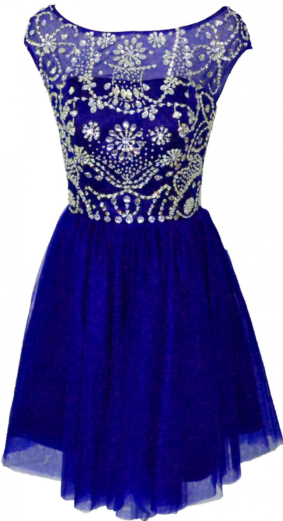 Sexy Sparkly Short Blue Prom Dress