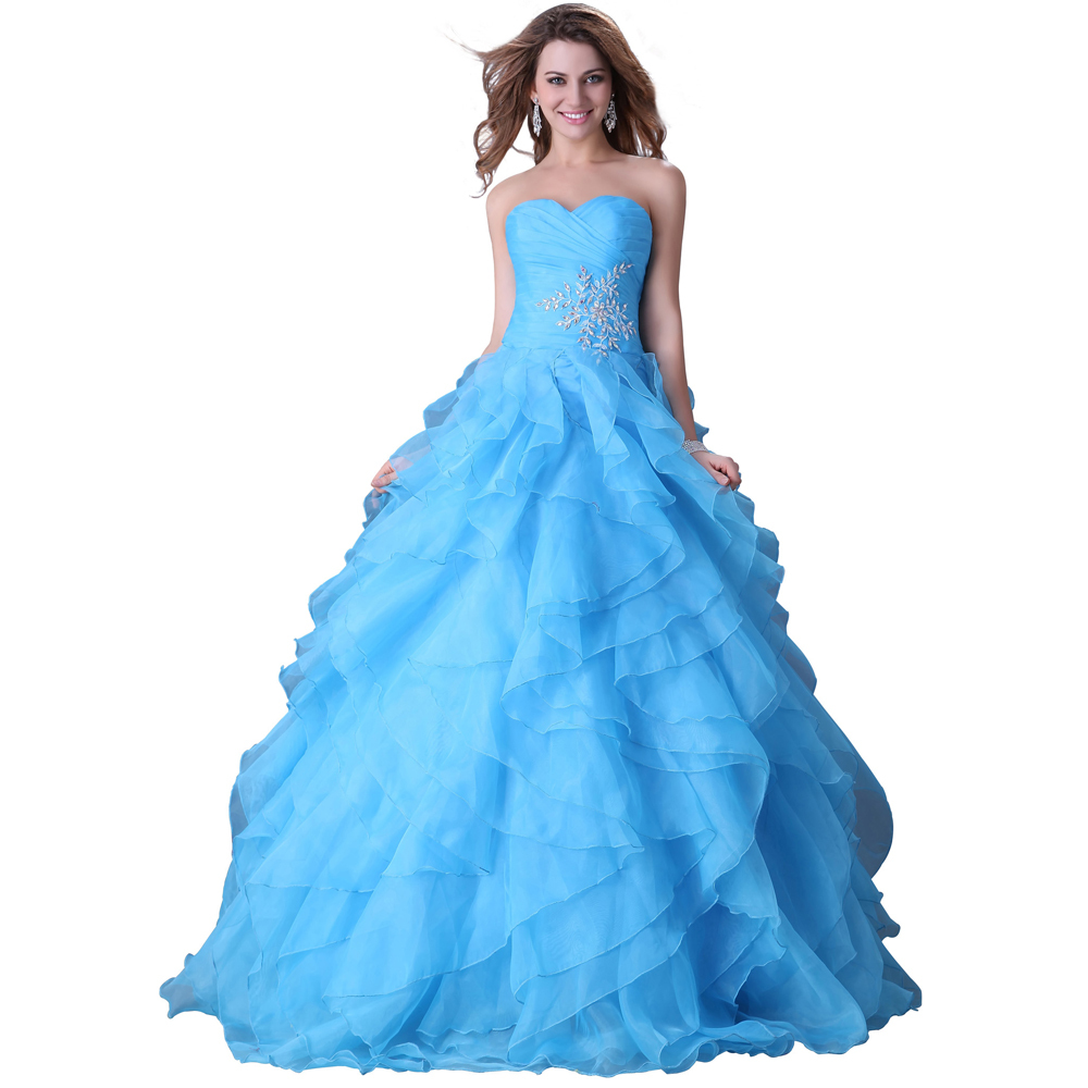 ... Prom Wedding Dress 2015 Cheap Vintage Style Ruffles Blue Yellow 3411