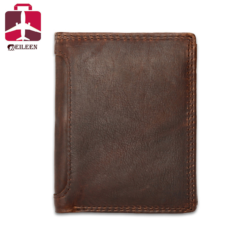 Men wallets 2016 crazy horse leather wallet purse genuine leather wallet coin purse money clip small wallet short high quality