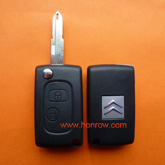 High qulity Citroen 2 button modified car flip remote key shell with NE73 Blade (206 blade) with free shipping