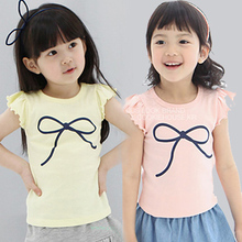 2016 Korean children Summer Cotton Shirt Short Sleeved T-shirt girl baby summer female tx-1088