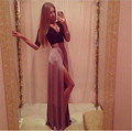2016 Latest Fashion Summer Europe United States Sexy Dress Elegant Bandage Splicing Dress Slim Big Yards