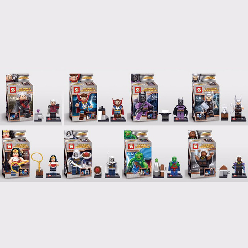 80pcs SY266 Building Blocks Super Heroes Avengers Minifigures Heroes Assemble Wonder Woman Batman Bricks Mini Figures Toys