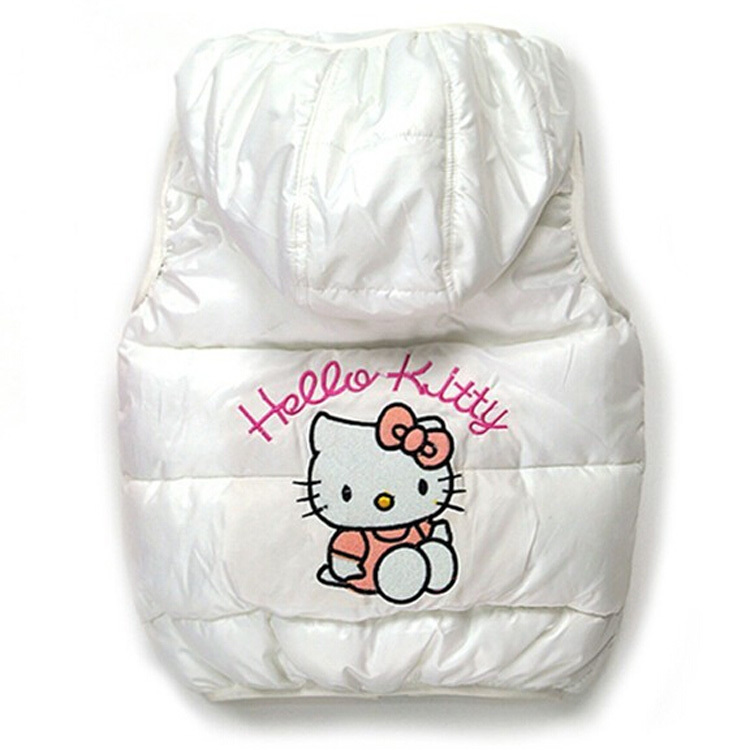Children Outerwear Baby Girls Leopard Brand Lace Vest hello kitty Clothing Kids Girl s Cartoon Clothes