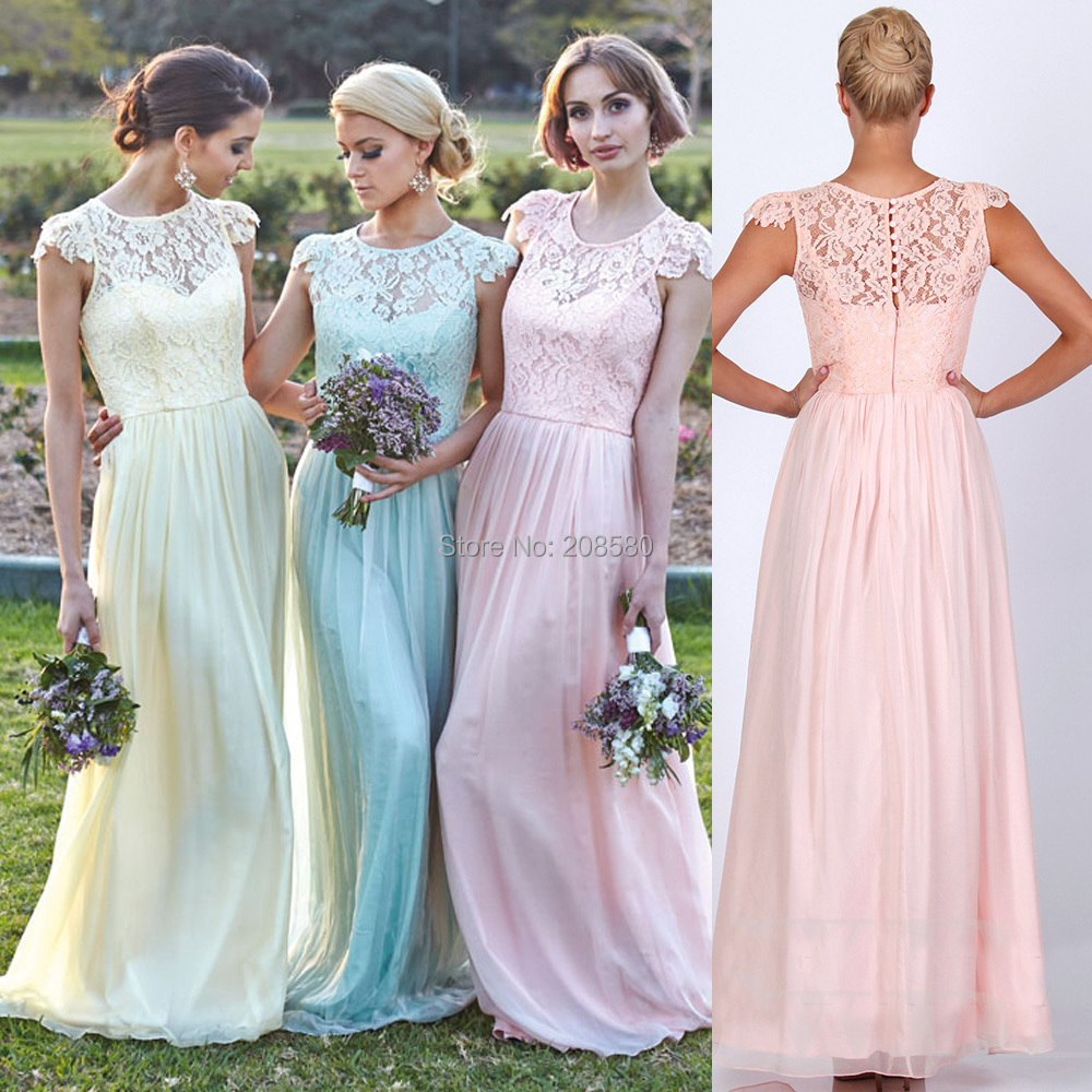 Yellow Vintage Lace Wedding Dresses