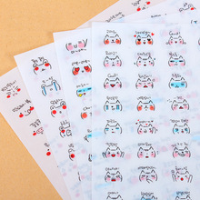 Creative PVC stickers Cute daily expression fashion personality small transparent stickers child DIY toy 4sheets/set