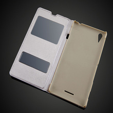Back Cover For Sony Xperia T3 M50W D5103 Luxury View Window Case High Quality Fashion PU