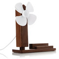 Portable Wood Office USB Fan with Phone Charging Stand USB Fan for iPhone iPad iPod Desktop