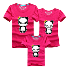 1 pc 95% Cotton 18 Colors Family Set T Shirts Matching Family Clothes Men Women Kids Large T-Shirt Men 4xl Angry Panda Shirts