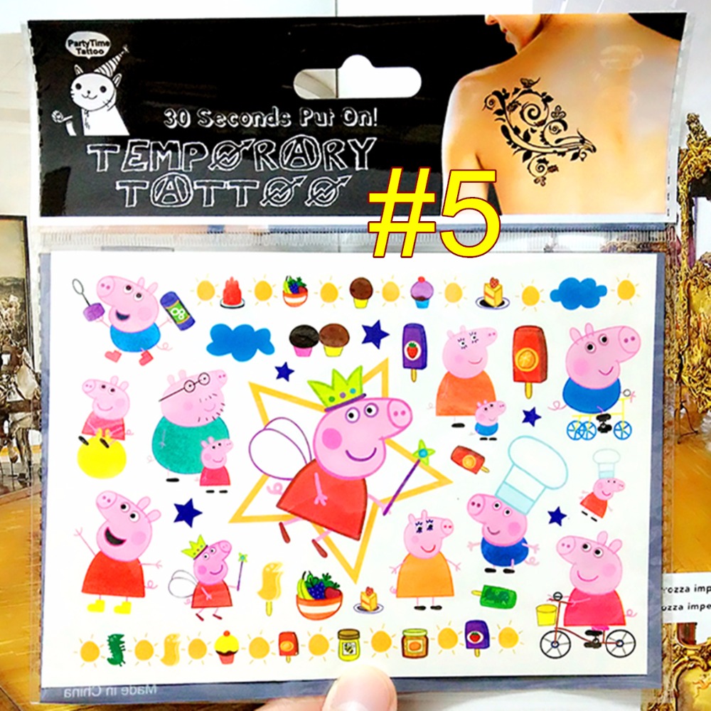 Pinky Pig Family Child Temporary Body Art Flash Tattoo Sticker 17 10cm Waterproof Tatoo Xmas Gift