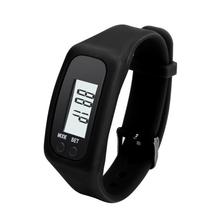 Newly Design Digital LCD Pedometer Step Counter Run Sport Watch Silicone Jelly Bracelet Watches 160106