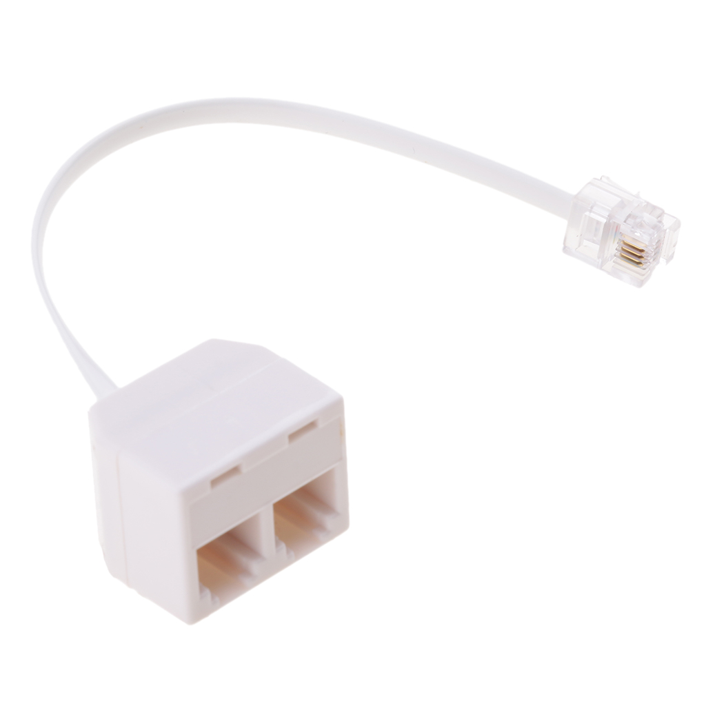 Lot100 RJ11 2way/jack Y cable/cord/wire Splitter,Phone/Telephone 6P4C$SHdi{WHITE 