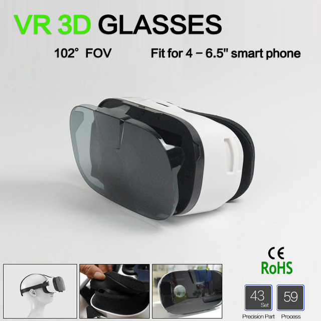 6.5 pulgadas vr 3d gafas/gafas de realidad virtual oculus rift dk2 gear realidade virtual