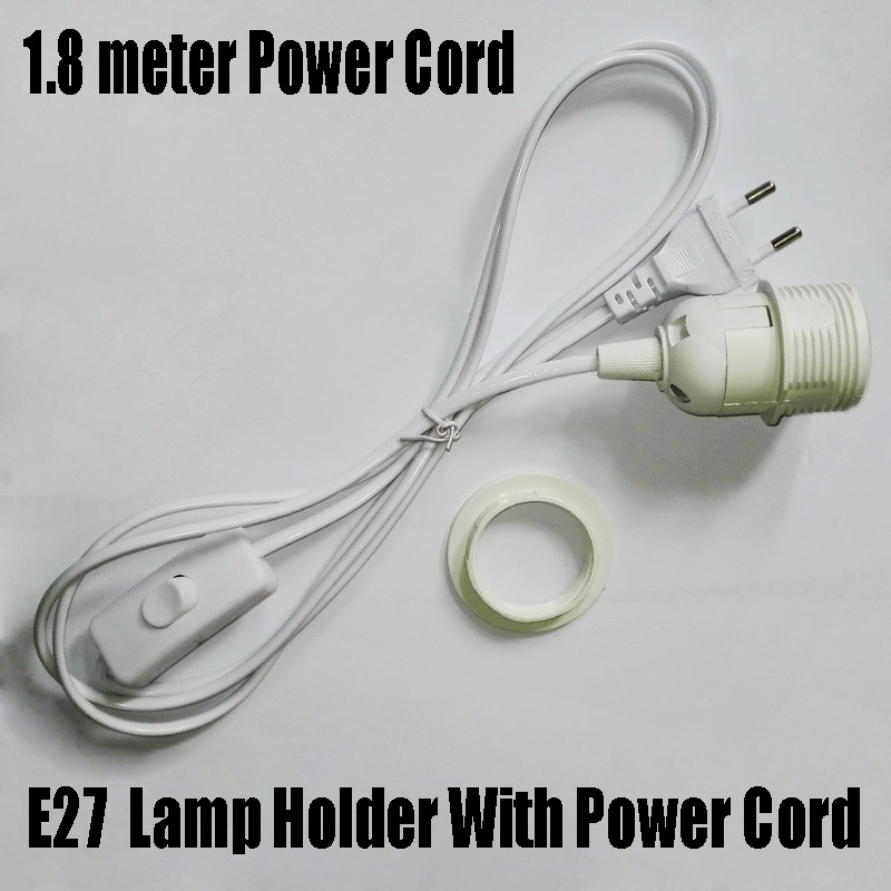 Half-Thread E27 Lamp Bases with 1.8m Power Cord, Push Button Switch ,No Greater Than AC250V 4A LED Lamp Holder