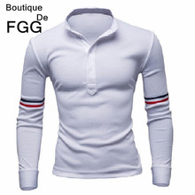 Size M-XXL WhiteBlue Men Patchwork Colorful Belt England Brand Fashion Solid Polo Shirts Long Sleeves Slim Fit Free Shipping