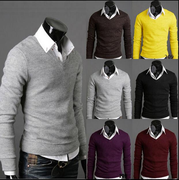 Hot Explosion Models Men\'S Sweaters V Neck 6 Color...